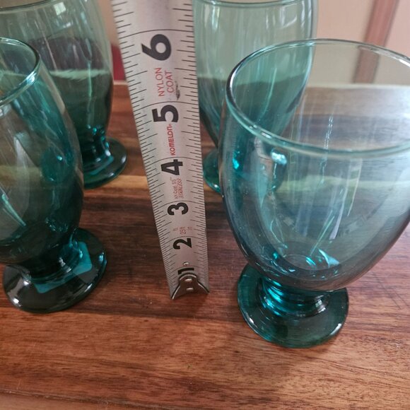cristar aqua blue rare set of four goblets or glasses great condition - Picture 7 of 7